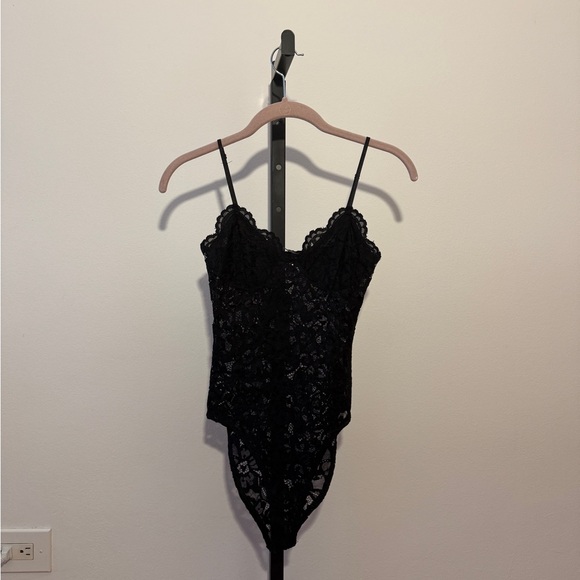 Zara Tops - Zara Black Lace Bodysuit Size S